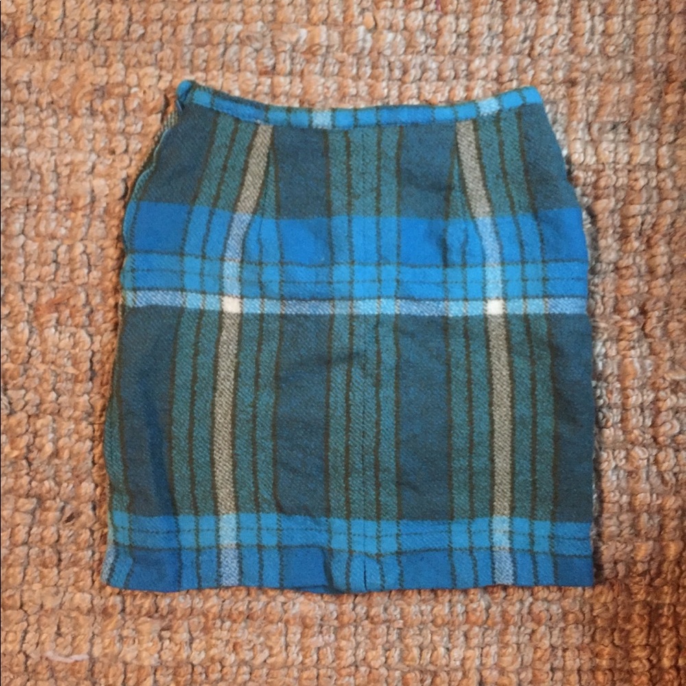 Plaid vintage wool skirt